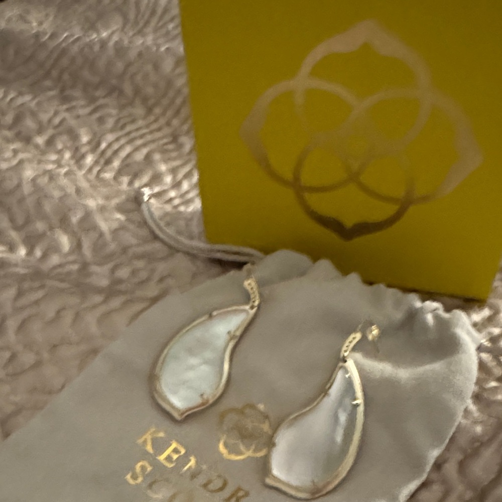 Kendra Scott Iridescent White and Silver Earrings